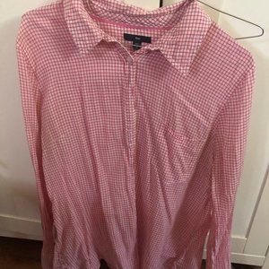 GAP Cotton Pink and White Checkered Collar Shirt - XL/ 16